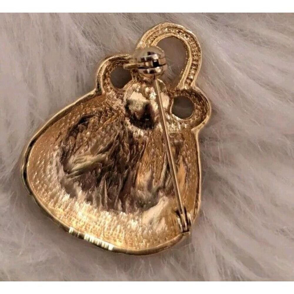 Gold Bag Style Brooch - Picture 3 of 4